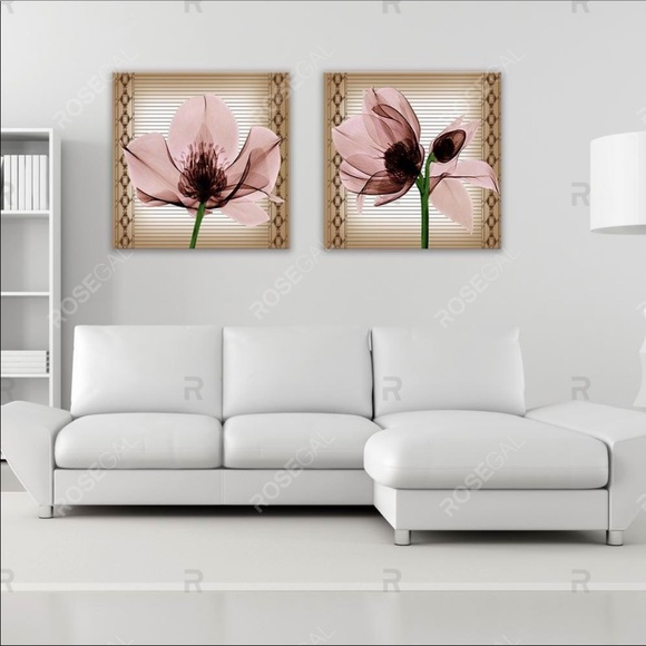🏠• GORGEOUS 3pc Floral Canvas/Fabric Wall Art - Picture 4 of 7